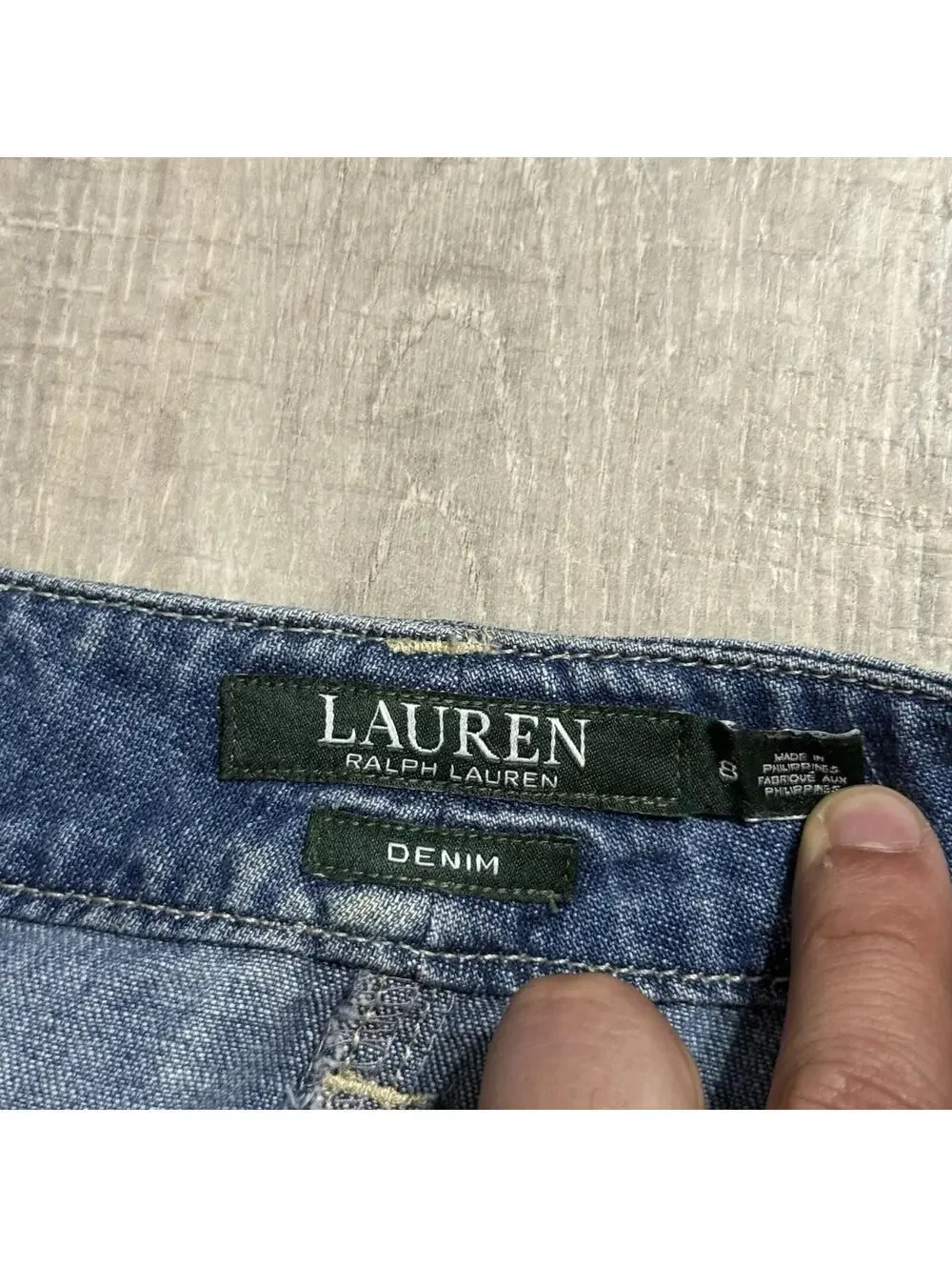 Vintage Lauren Ralph Lauren Y2K Women's 8 Denim Maxi Skirt Western Cottage Blue - Picture 5 of 9